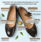 FOOTFAME Women Bellies Sandal (Brown, Beige , 7)