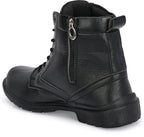 Shoe Island Men's Brown Leatherette Zipper Bike Riding Hiking High Ankle Long Boots For Men Boots For Men (Black , 8)
