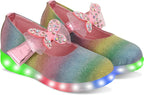 HOOH - Now comfort in fashion Velcro Ballerinas For Girls (Pink, 6-7 Years)