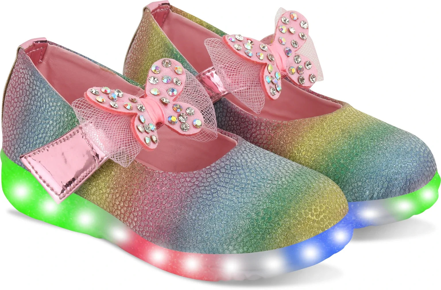 HOOH - Now comfort in fashion Velcro Ballerinas For Girls (Pink, 6-7 Years)